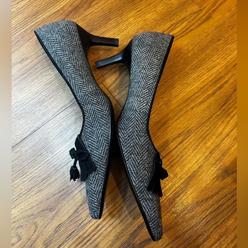 Ralph Lauren Womens Gray & Black Tassel Shoes Heels Pump US 8 - Picture 5 of 10